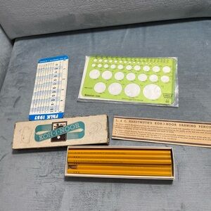 Koh-I-Noor Drawing Pencils Staedtler Circle Template Falk 1957 Engineering Card